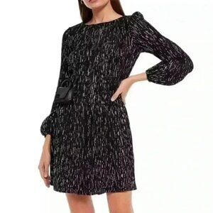 Maje Rocketa Lurex Pleated Shift Dress